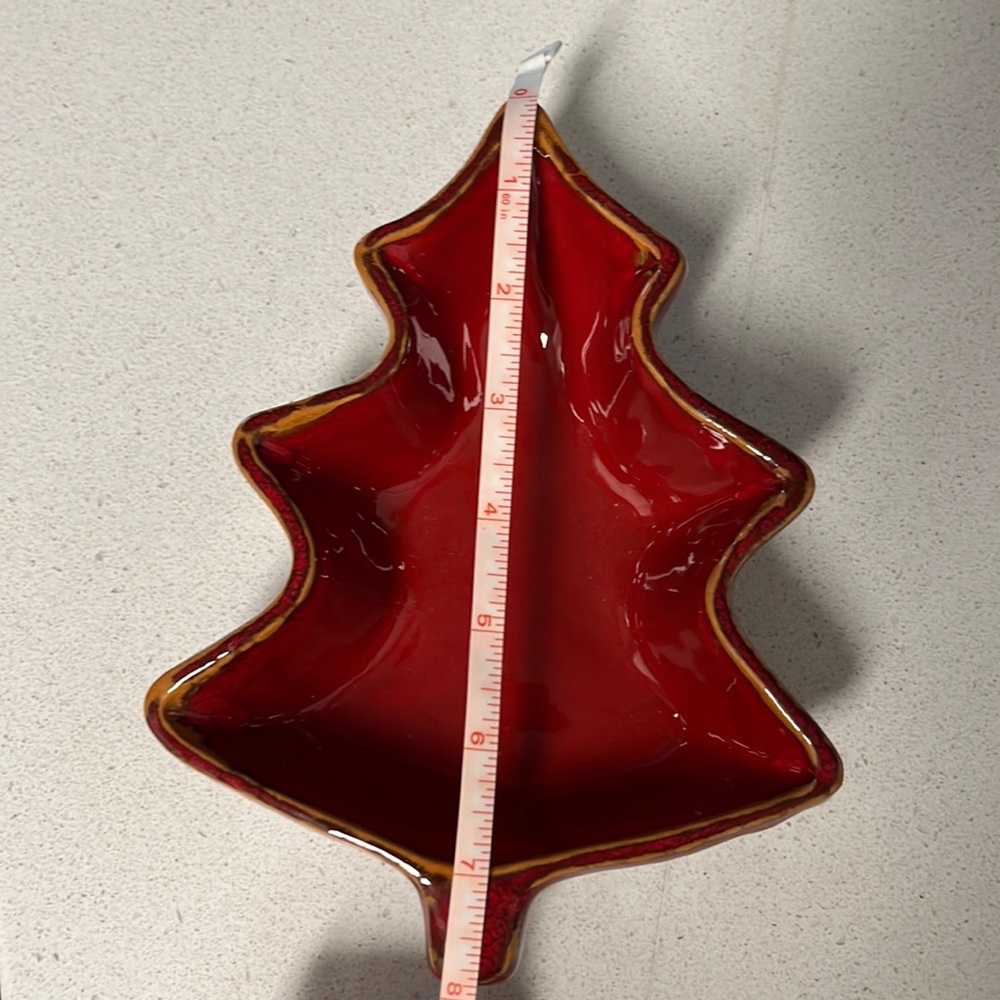 Red, Tree shaped dish. Made in Italy